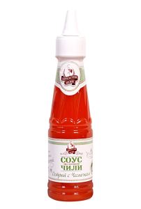 HOT CHILLI SAUCE GARLIC, PET botles 200 gr., EXP for RUSSIA