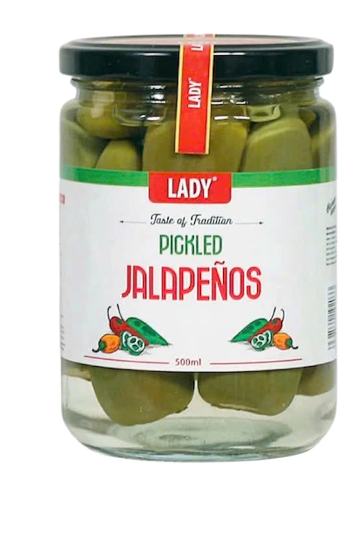 PIK. 09   PICKLED JALARPENOS, 500 ml, mác LADY, 500 ml, exp. EURO & VIỆT NAM