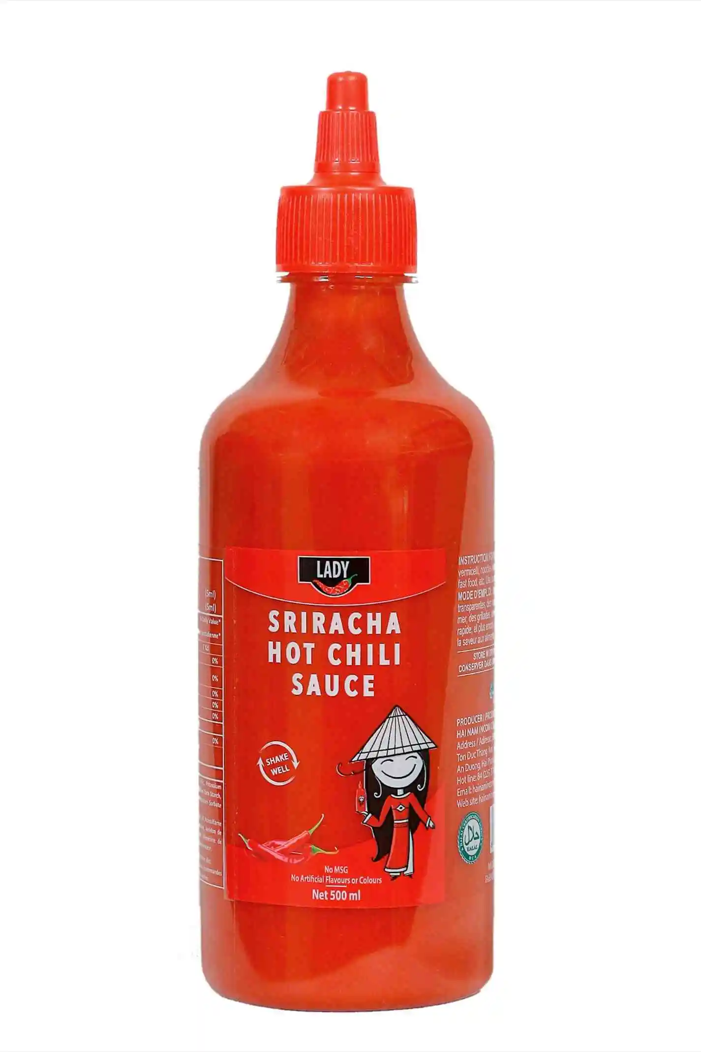 CL.22    SRIRACHA HOT CHILI SAUCE, 500 ml, mác LADY, xk NAM PHI
